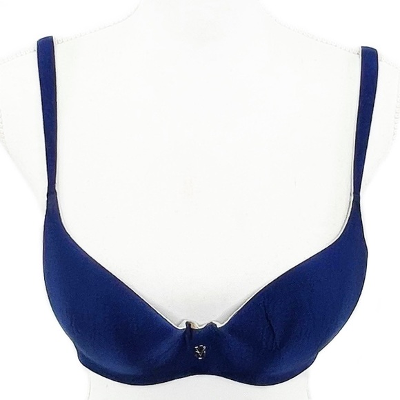 🌴 Victoria's Secret Navy Blue Lined Demi T-Shirt Bra 34C 3 / $20 Sale - Picture 1 of 4